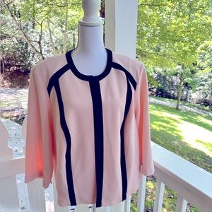 Studio One New York Light Pink Open Front Textured Jacket 20W